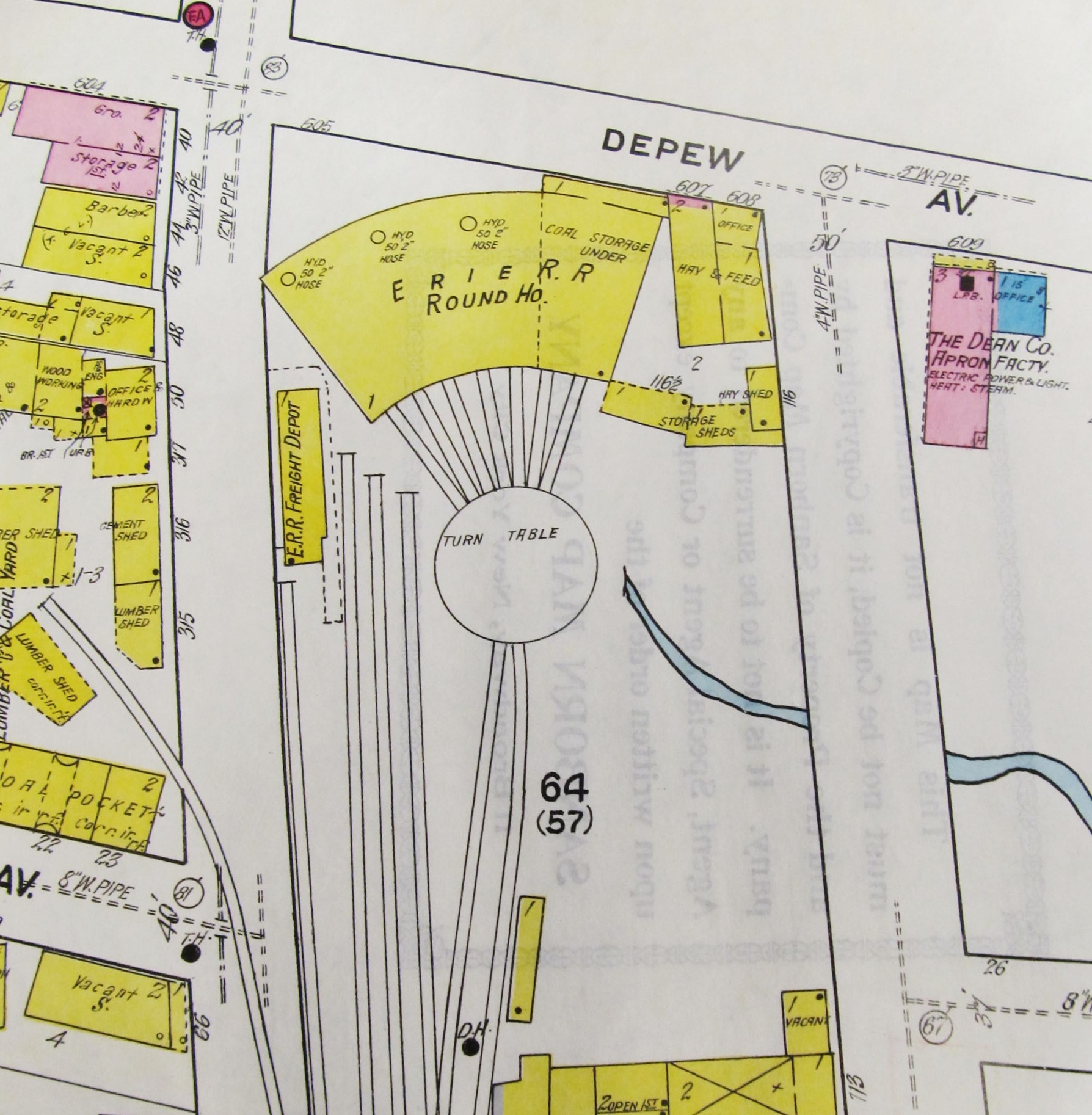 Map of the garden area in 1919, with railway